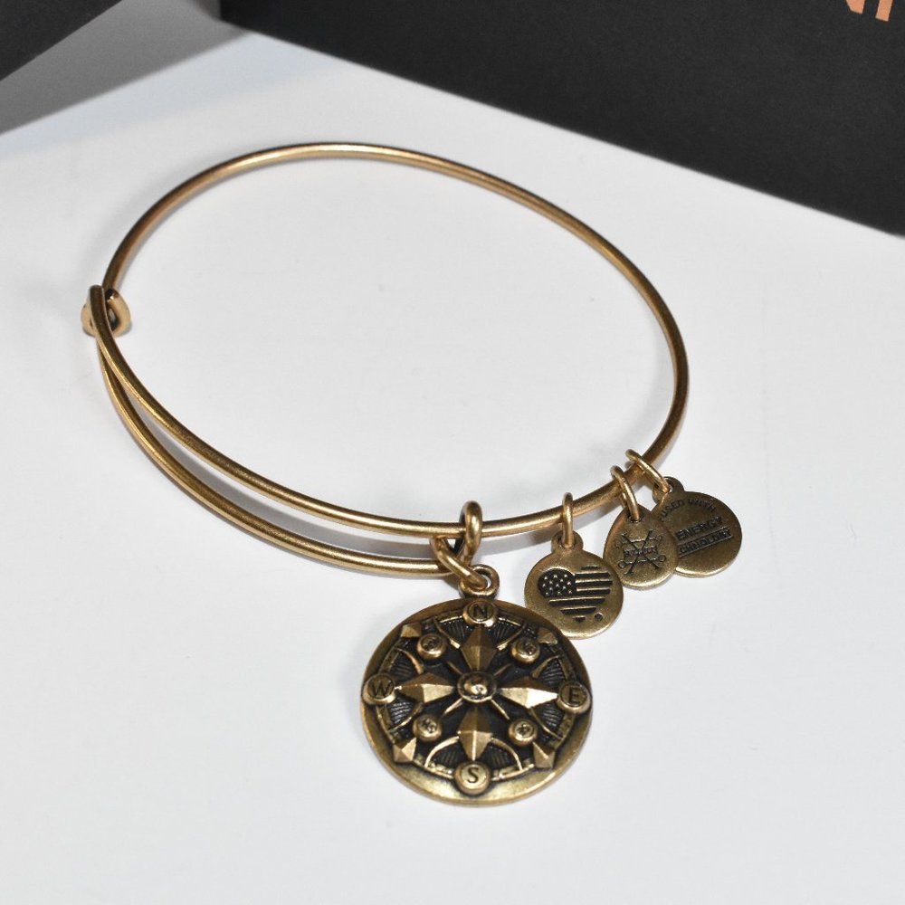Alex and Ani : Compass Charm Bangle - Rafaelian Gold